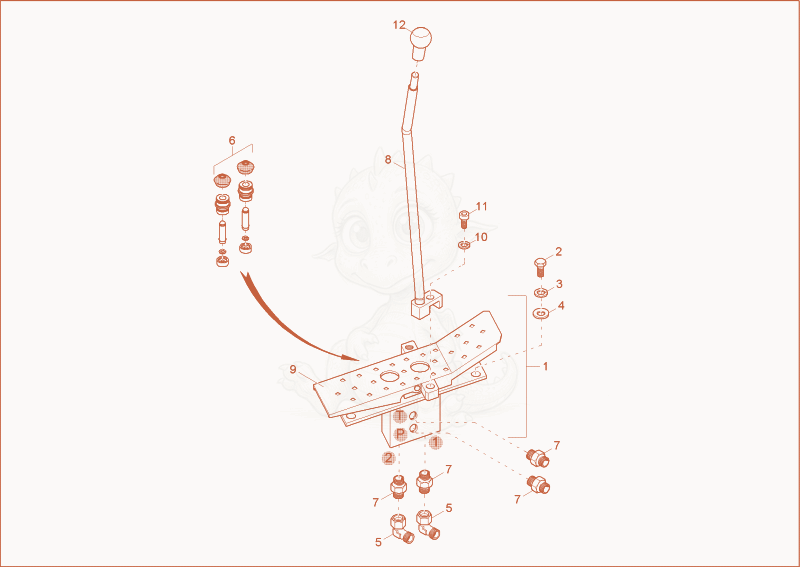 Exploded parts diagram of the blade valve of a Wacker Neuson 50Z3, with numbered balloons
