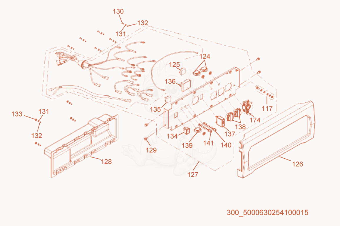 Exploded parts diagram of the Panel cpl. of a Wacker Neuson MG5, with numbered balloons
