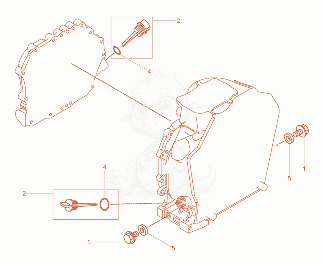 Exploded parts diagram of the Oil drain of a Wacker Neuson RD7YEHFBHRC, with numbered balloons