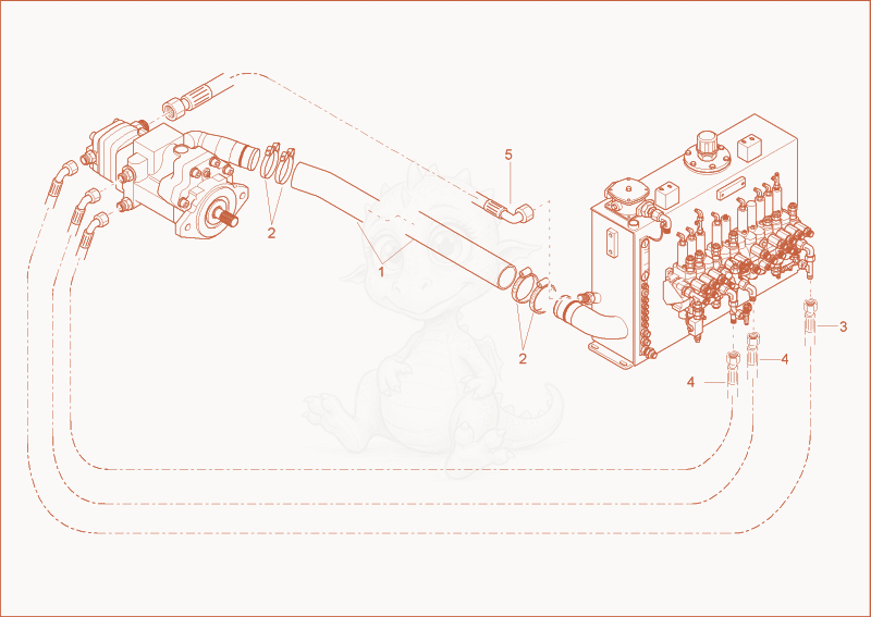 Exploded parts diagram of the HYDRAULIC PUMP INSTALLATION of a Wacker Neuson 5002RD, with numbered balloons