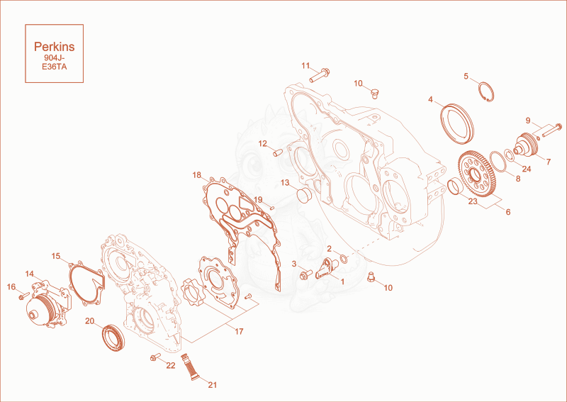 Exploded parts diagram of the SEAL - CRANKSHAFT option of a Wacker Neuson ET145, with numbered balloons