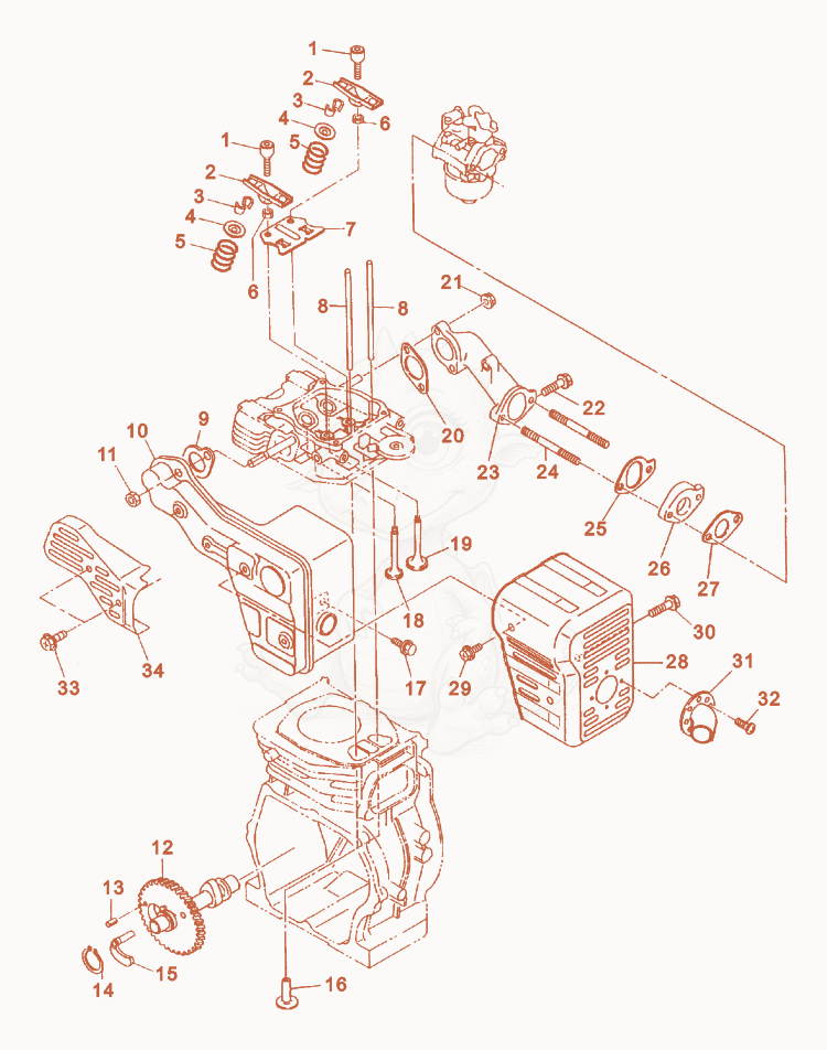 Exploded parts diagram of the Intake/Exhaust of a Wacker Neuson WP1550R, with numbered balloons