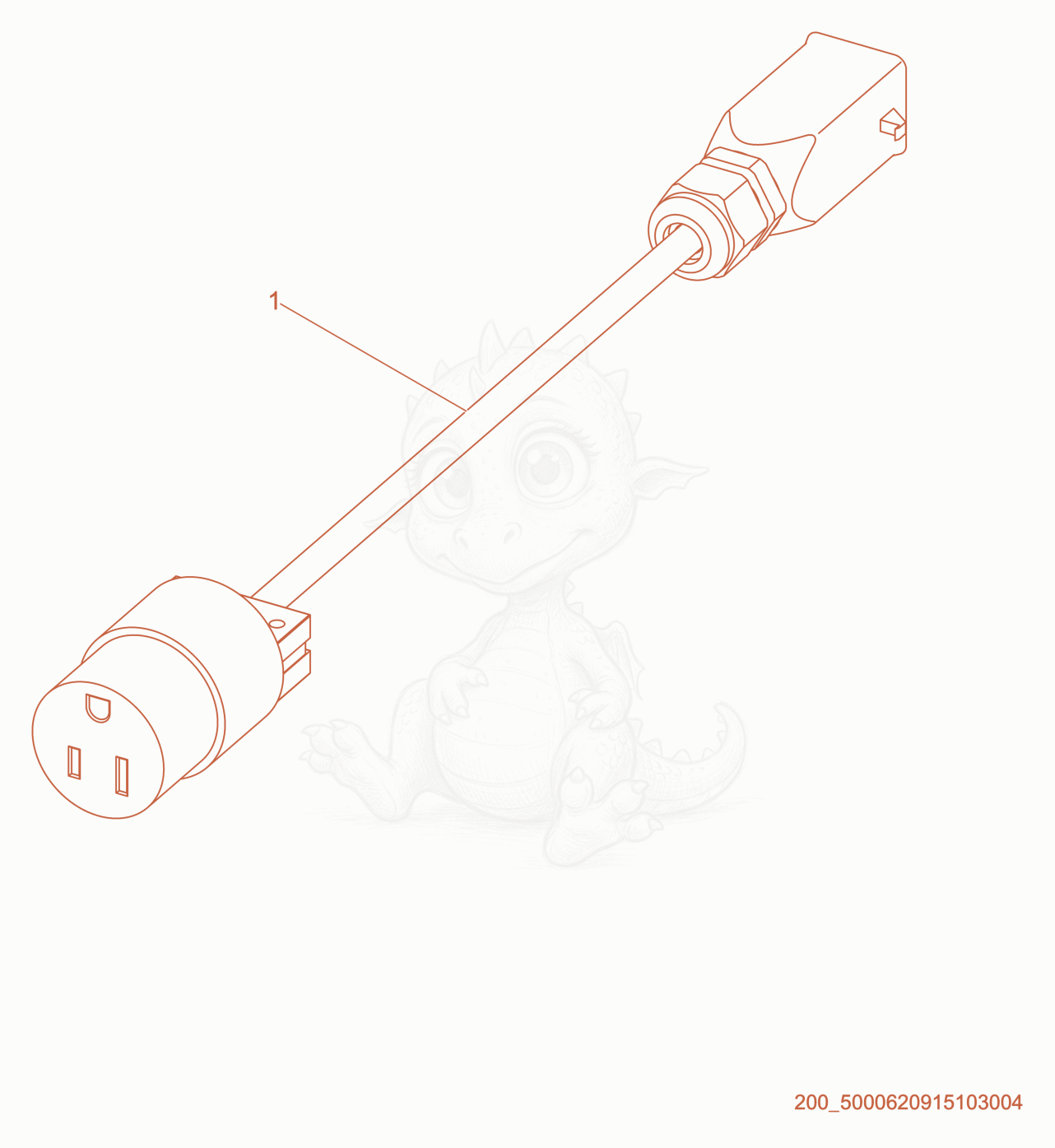 Exploded parts diagram of the Adapter-Thermostat of a Wacker Neuson HI300D, with numbered balloons