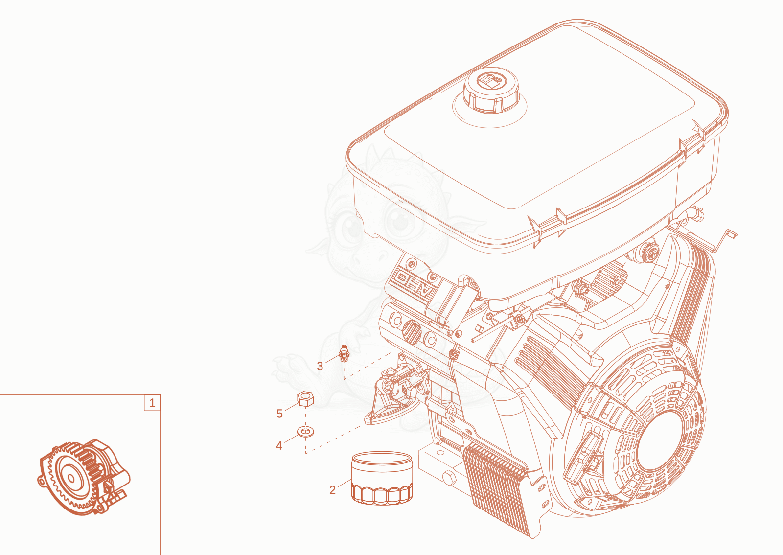 Exploded parts diagram of the LUB OIL SYSTEM of a Wacker Neuson DT12P, with numbered balloons