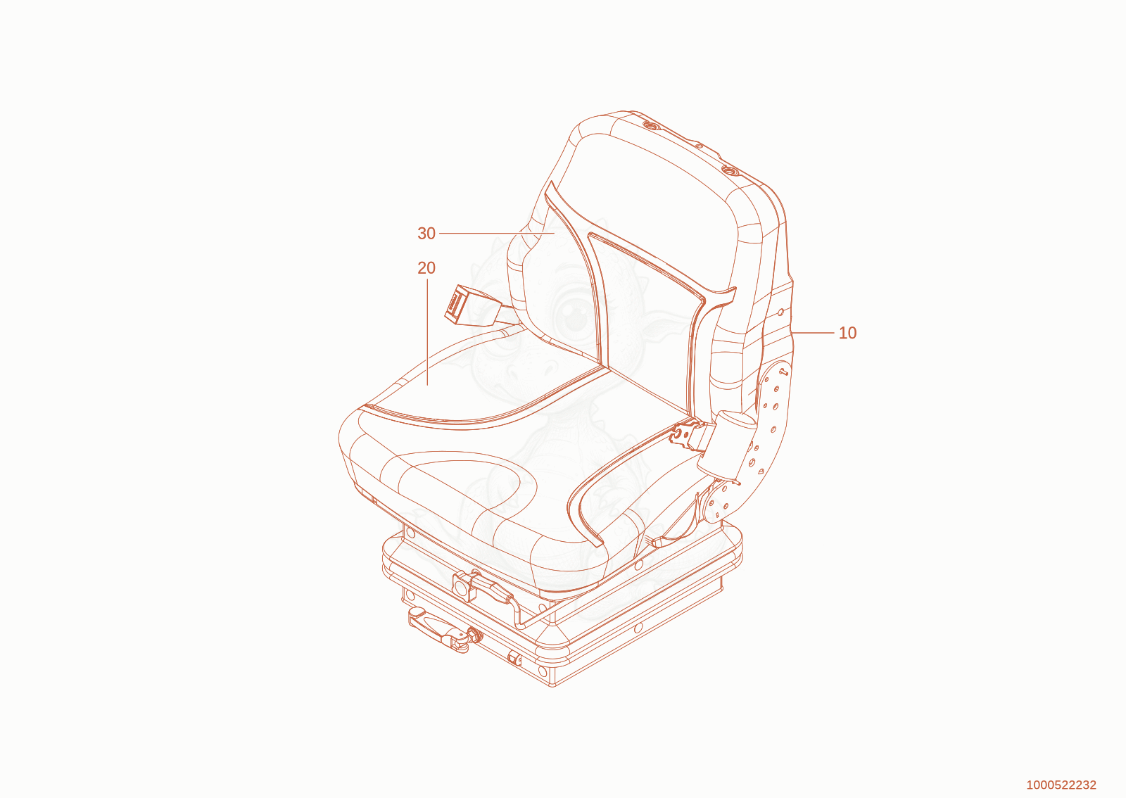 Exploded parts diagram of the seat Activo Plus MOL698 of a Wacker Neuson WL950(A05-01), with numbered balloons