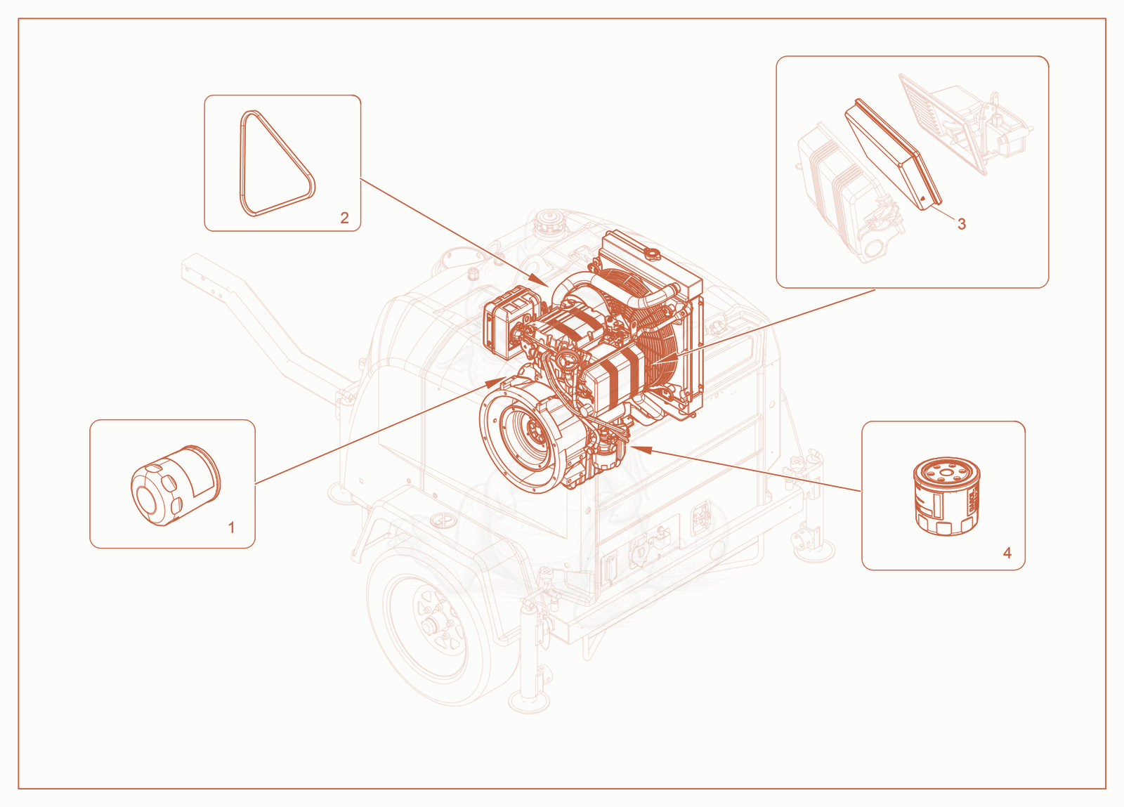 Exploded parts diagram of the Maintenance Items SP of a Wacker Neuson LTV4L, with numbered balloons