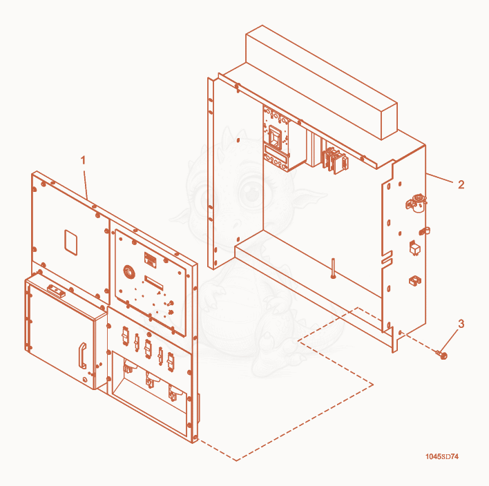 Exploded parts diagram of the Control Panel Enclosure of a Wacker Neuson G155, with numbered balloons