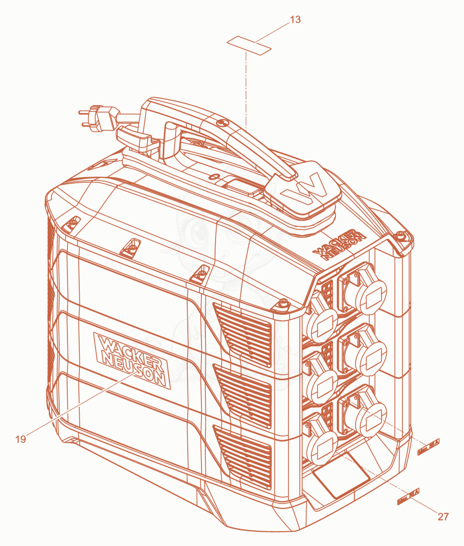 Exploded parts diagram of the Frequency Converter cpl. of a Wacker Neuson FUH70/6/042SC, with numbered balloons