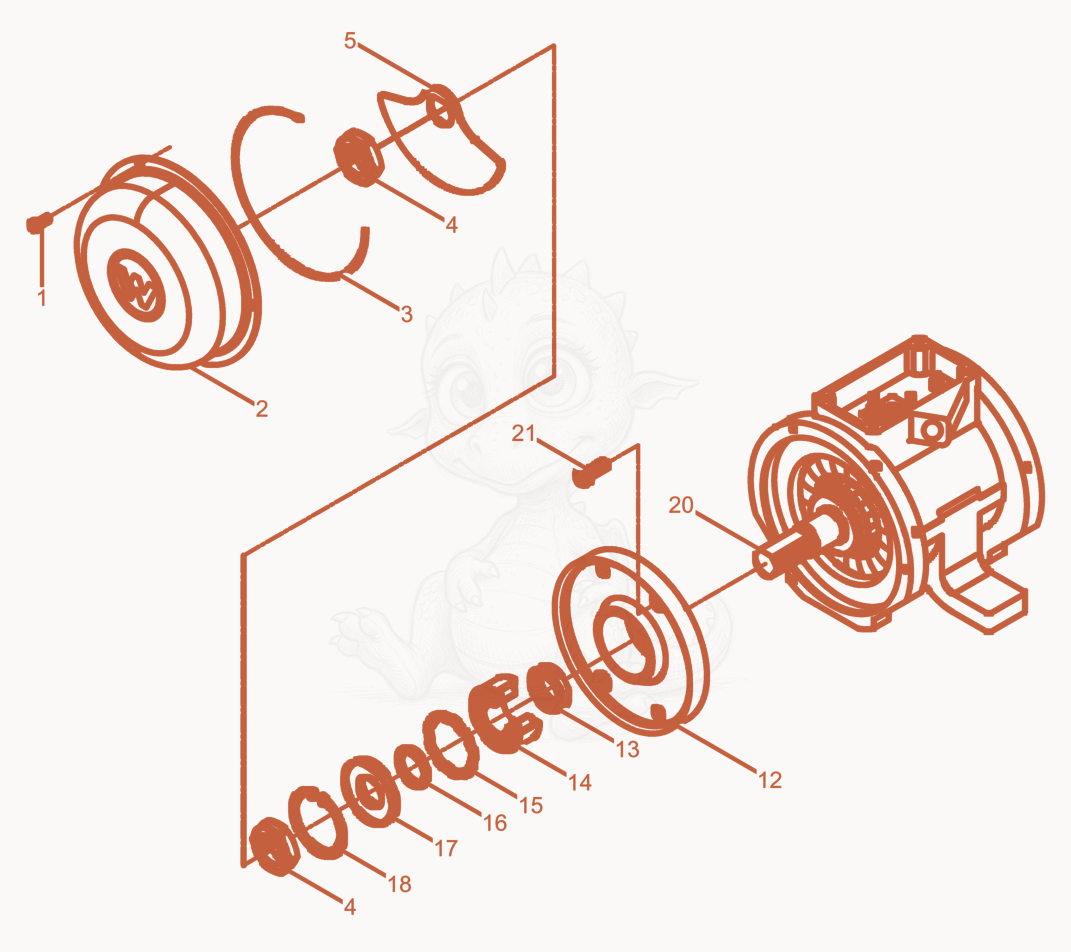 Exploded parts diagram of the External Vibrator cpl. of a Wacker Neuson AR52/6/048, with numbered balloons