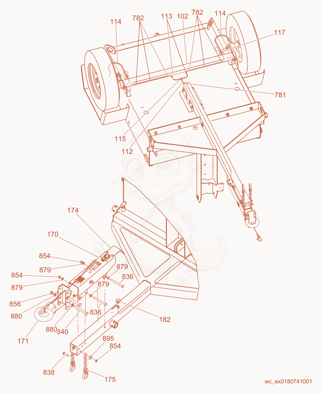 Exploded parts diagram of the Brakes Hydraulic System of a Wacker Neuson LTW20Z1, with numbered balloons