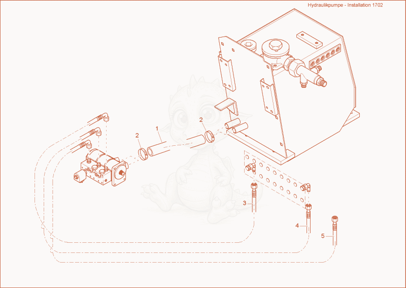 Exploded parts diagram of the HYDRAULIC PUMP INSTALLATION of a Wacker Neuson 2202RD, with numbered balloons