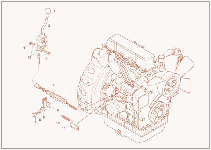 Exploded parts diagram of the speed actuating of a Wacker Neuson 2003, with numbered balloons