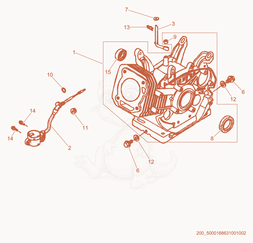 Exploded parts diagram of the Cylinder cpl. of a Wacker Neuson GP5600A, with numbered balloons