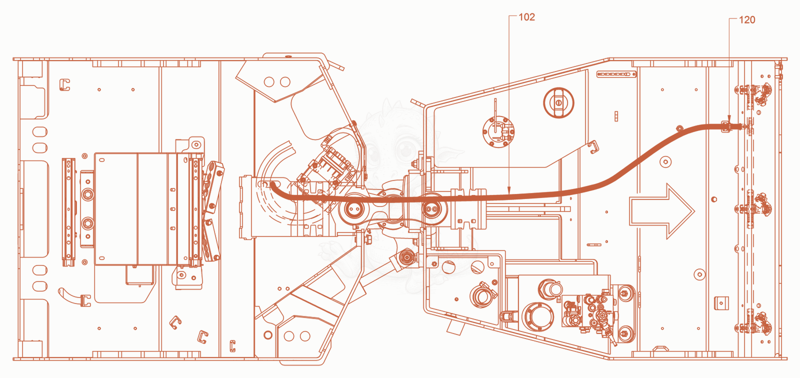 Exploded parts diagram of the sprinkling of a Wacker Neuson RD28-120C, with numbered balloons