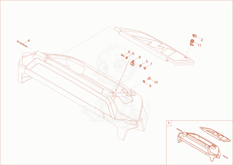 Exploded parts diagram of the COVERING of a Wacker Neuson DV100, with numbered balloons