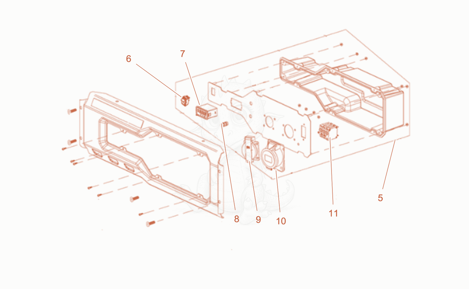 Exploded parts diagram of the Control panel assy cpl. of a Wacker Neuson GS8003GCN, with numbered balloons