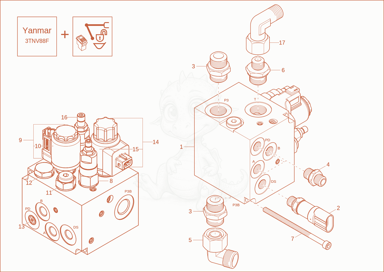 Exploded parts diagram of the QHS HYDRAULICALLY VALVE (OPTION) of a Wacker Neuson EZ36, with numbered balloons
