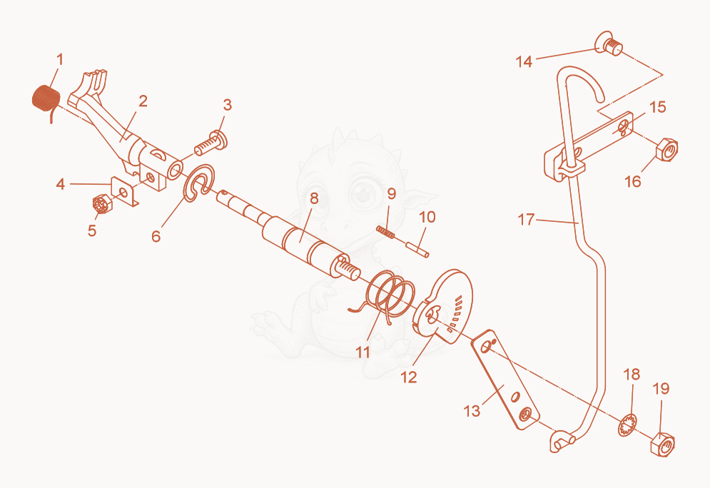 Exploded parts diagram of the Eccentric Shaft of a Wacker Neuson DPS2050, with numbered balloons