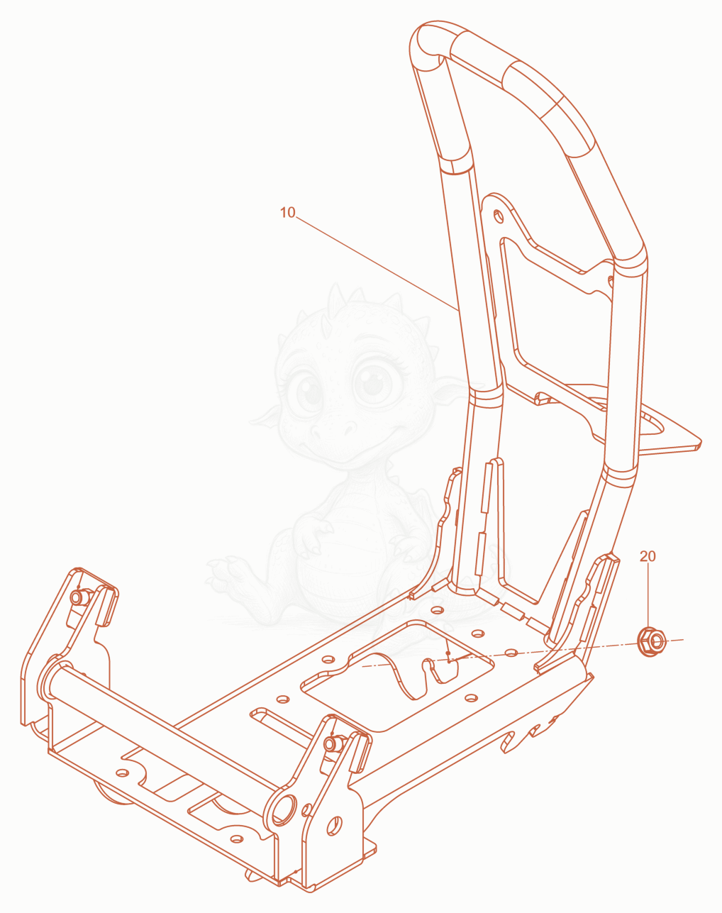 Exploded parts diagram of the Upper Mass of a Wacker Neuson XPSKMAT, with numbered balloons