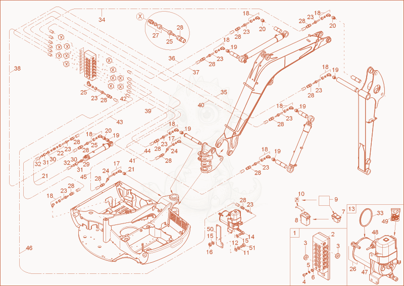 Exploded parts diagram of the LUBRICATION (OPTION) of a Wacker Neuson 75Z3, with numbered balloons