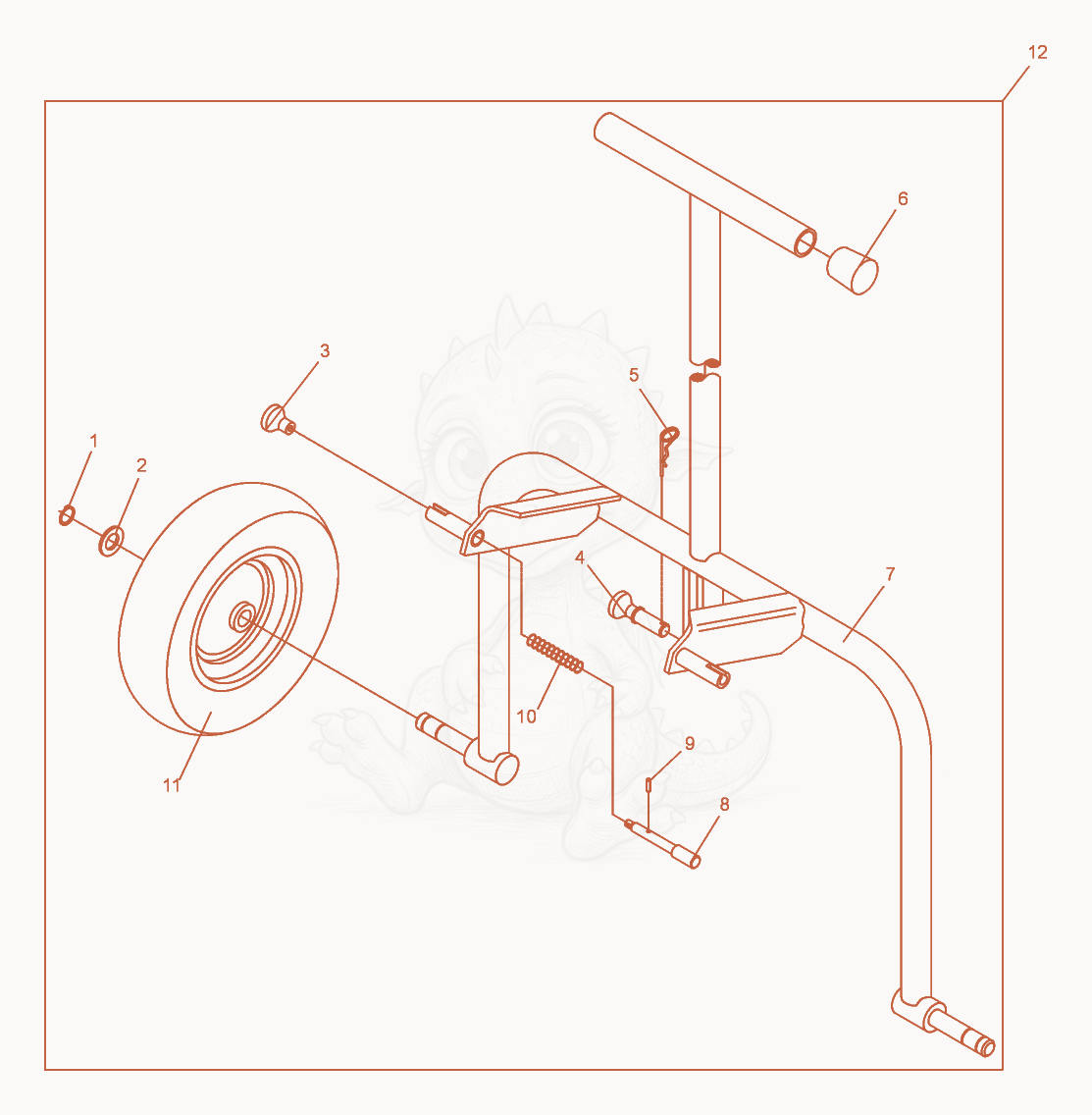 Exploded parts diagram of the Trolley cpl. of a Wacker Neuson DPU4045H, with numbered balloons