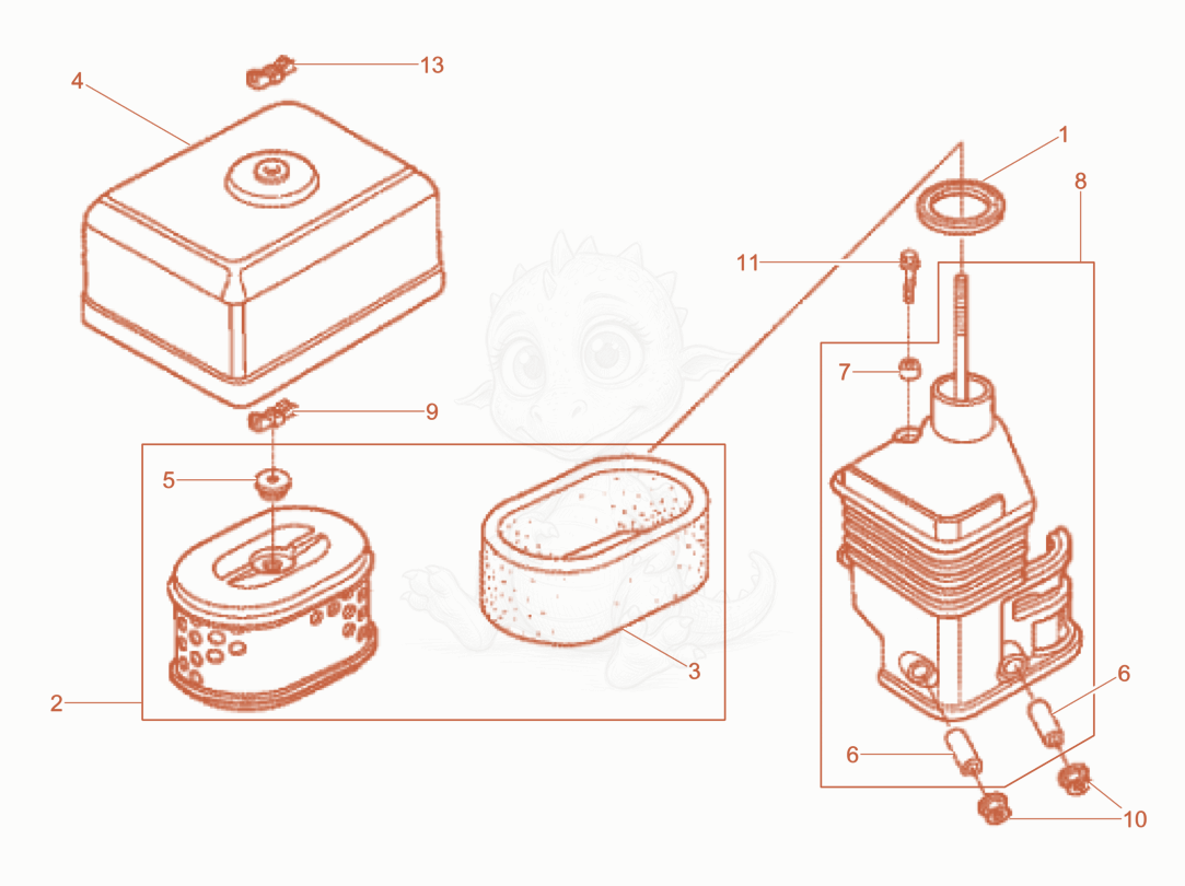Exploded parts diagram of the Air Cleaner of a Wacker Neuson WP1550AWCN, with numbered balloons