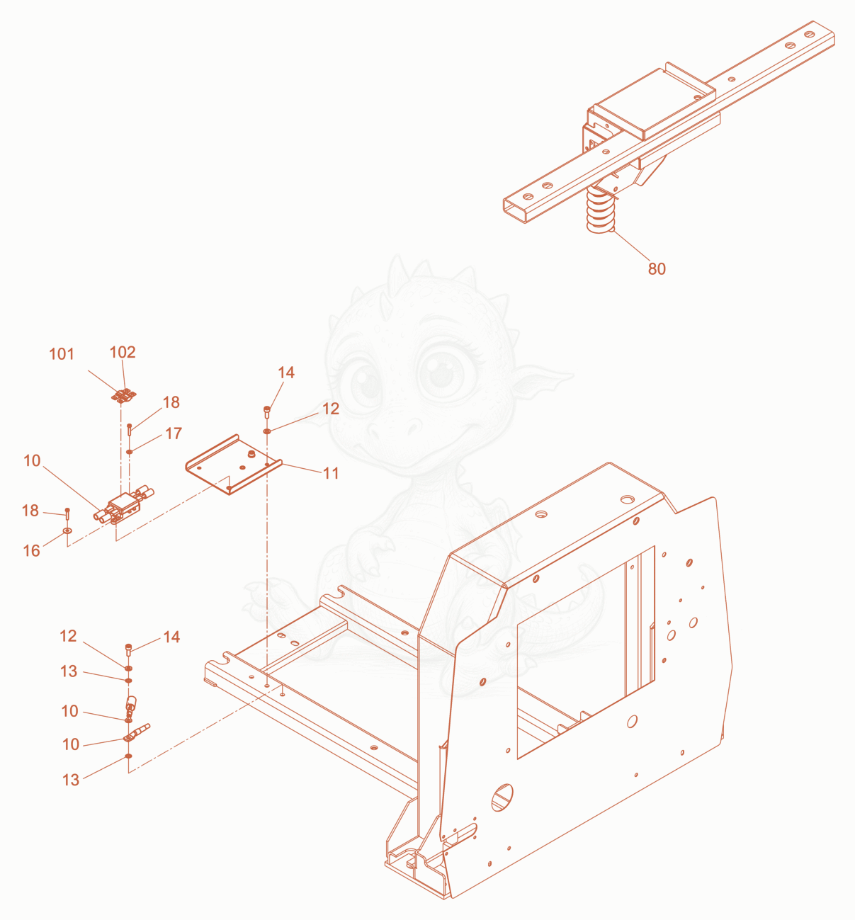 Exploded parts diagram of the cabling ,light pole of a Wacker Neuson LTN4YRH, with numbered balloons