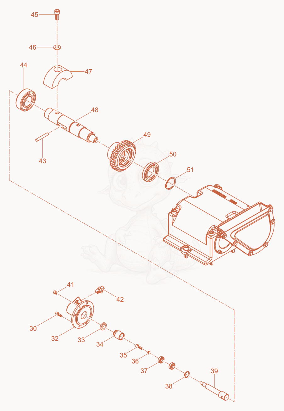 Despiece del Exciter cpl. de una máquina Wacker Neuson DPU2560H-TS, con globos numerados