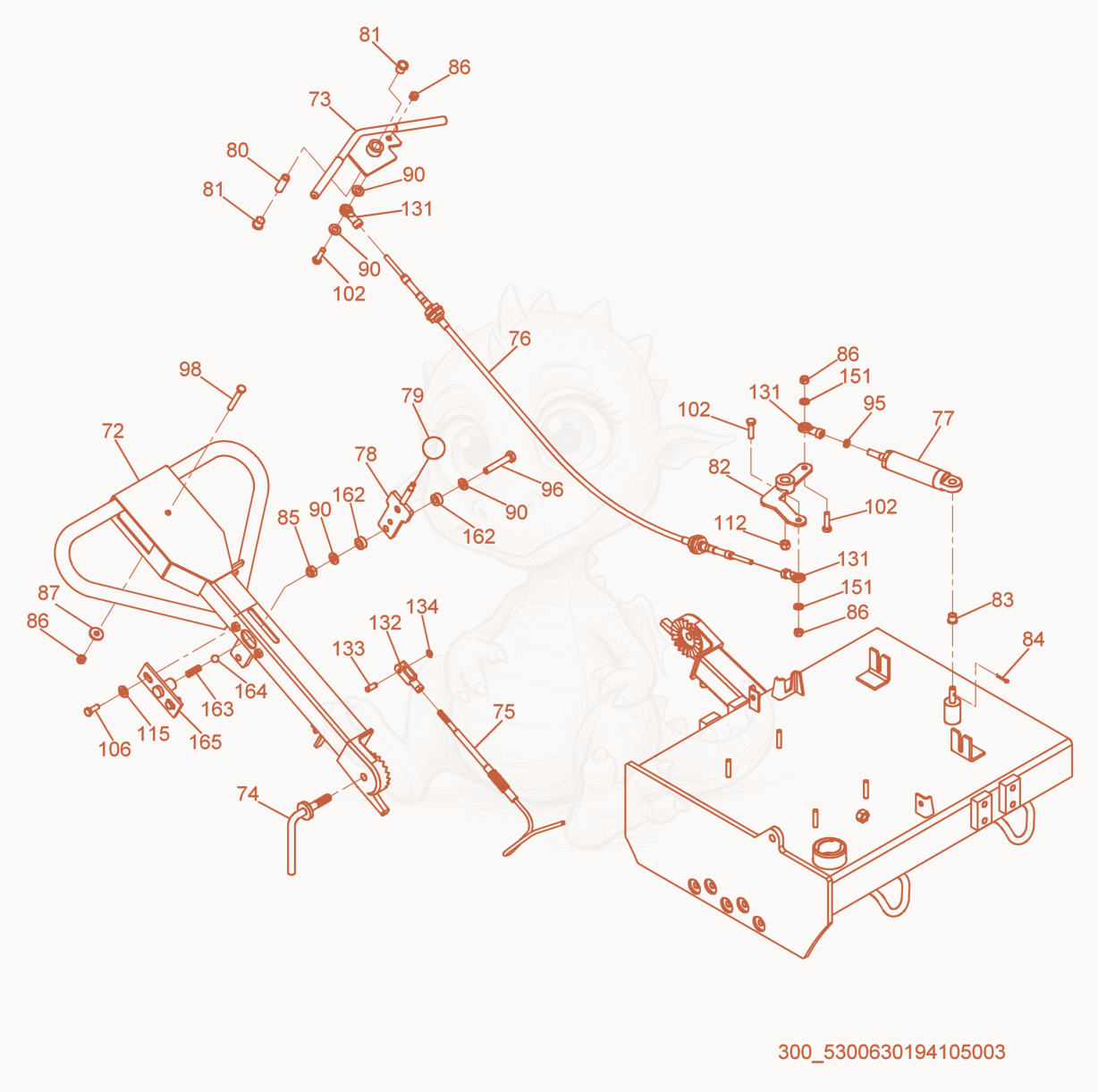 Exploded parts diagram of the Controls cpl. of a Wacker Neuson RS600, with numbered balloons
