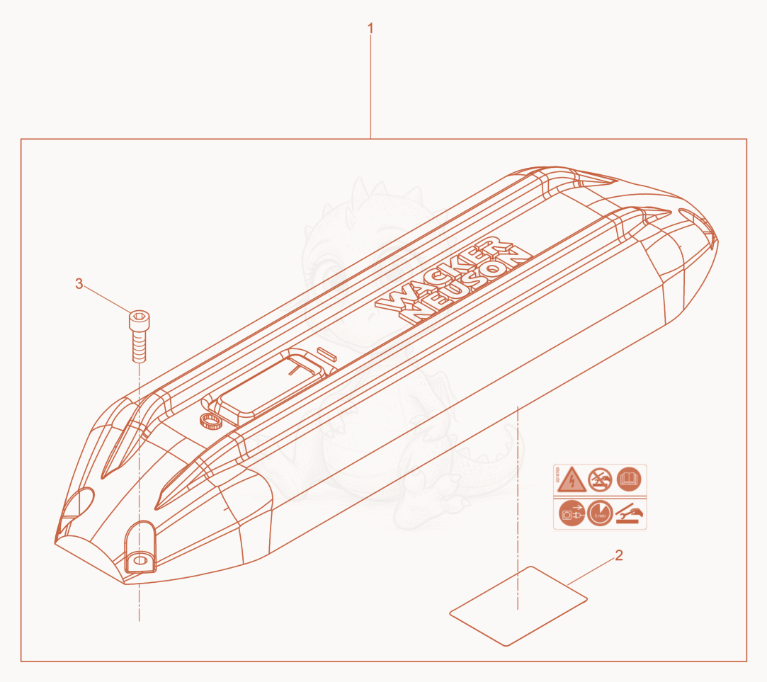 Exploded parts diagram of the Kit-brush cover of a Wacker Neuson IRSE-FU38/230LASER, with numbered balloons