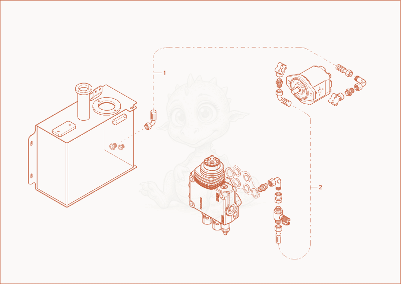 Exploded parts diagram of the GEAR PUMP INSTALLATION of a Wacker Neuson 5001, with numbered balloons