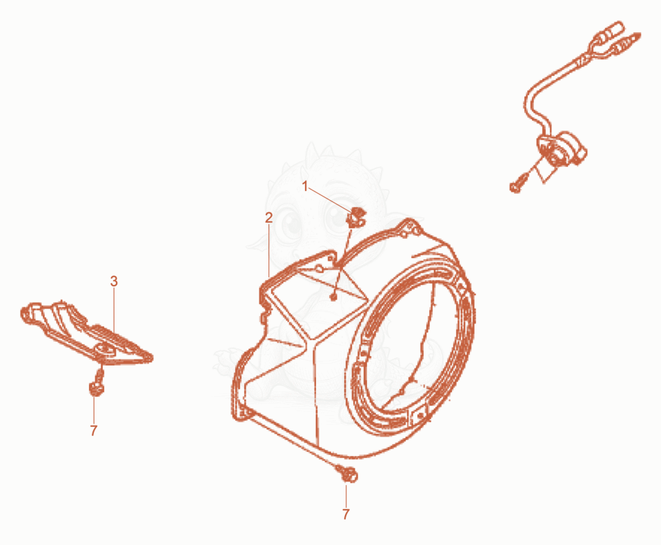 Exploded parts diagram of the Fan hood of a Wacker Neuson BPU5545A, with numbered balloons