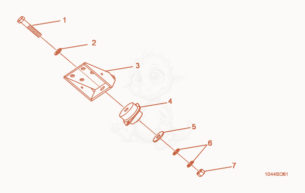 Exploded parts diagram of the Engine Mount cpl. of a Wacker Neuson G125, with numbered balloons