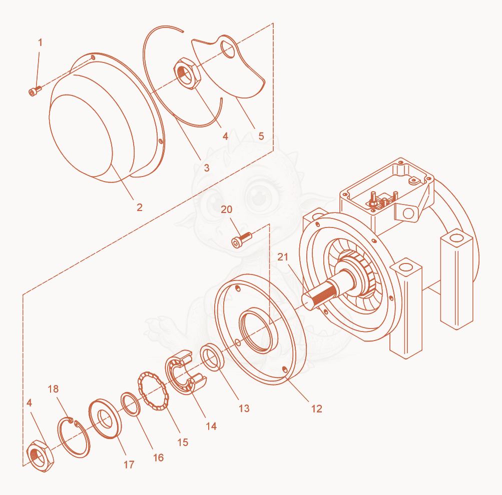 Exploded parts diagram of the External Vibrator cpl. of a Wacker Neuson AR43/10,8/046, with numbered balloons