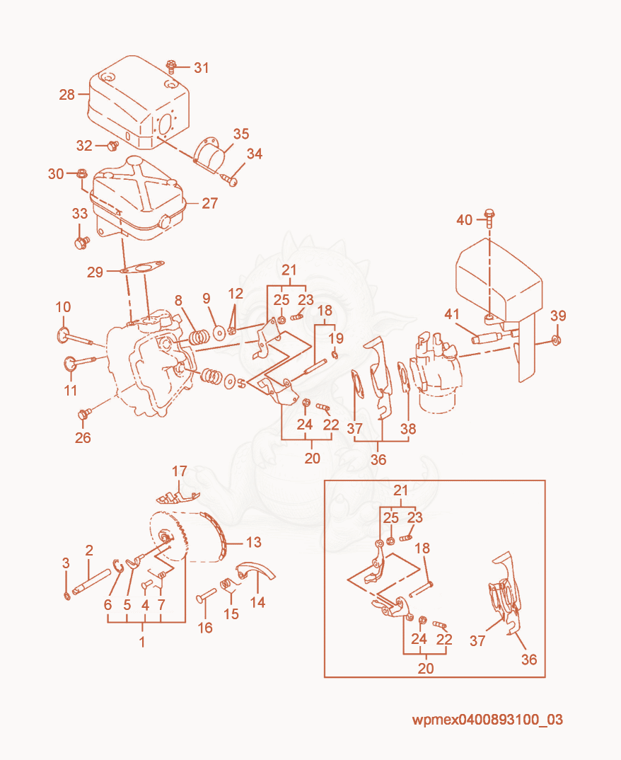 Exploded parts diagram of the Intake/Exhaust of a Wacker Neuson RS600, with numbered balloons