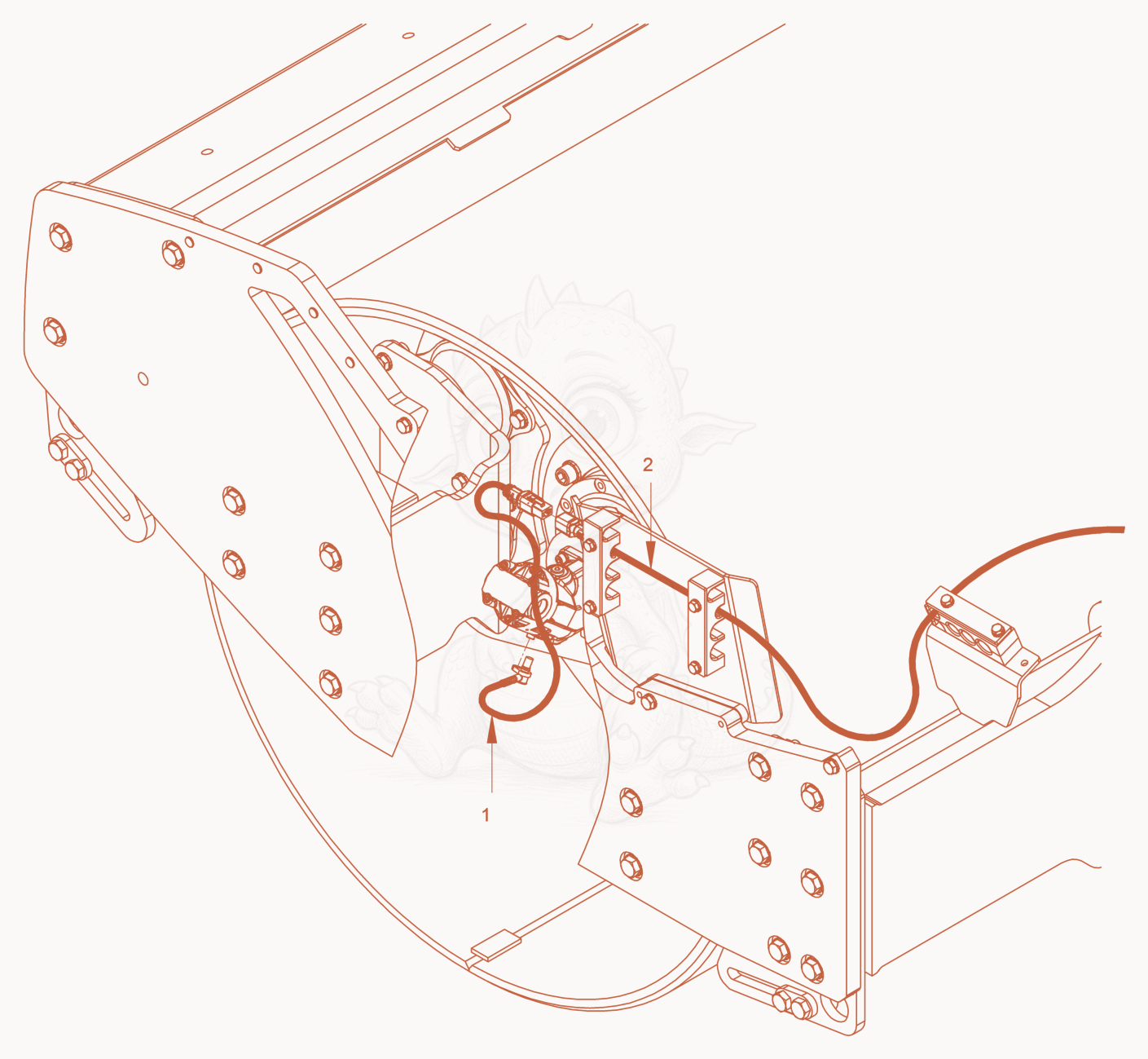 Exploded parts diagram of the frequency meter (vibration) of a Wacker Neuson RC70VOUS, with numbered balloons