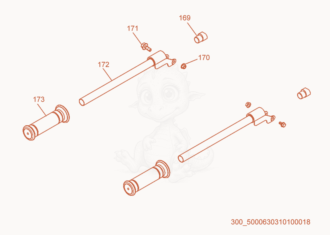 Exploded parts diagram of the Handle cpl. of a Wacker Neuson MG5, with numbered balloons