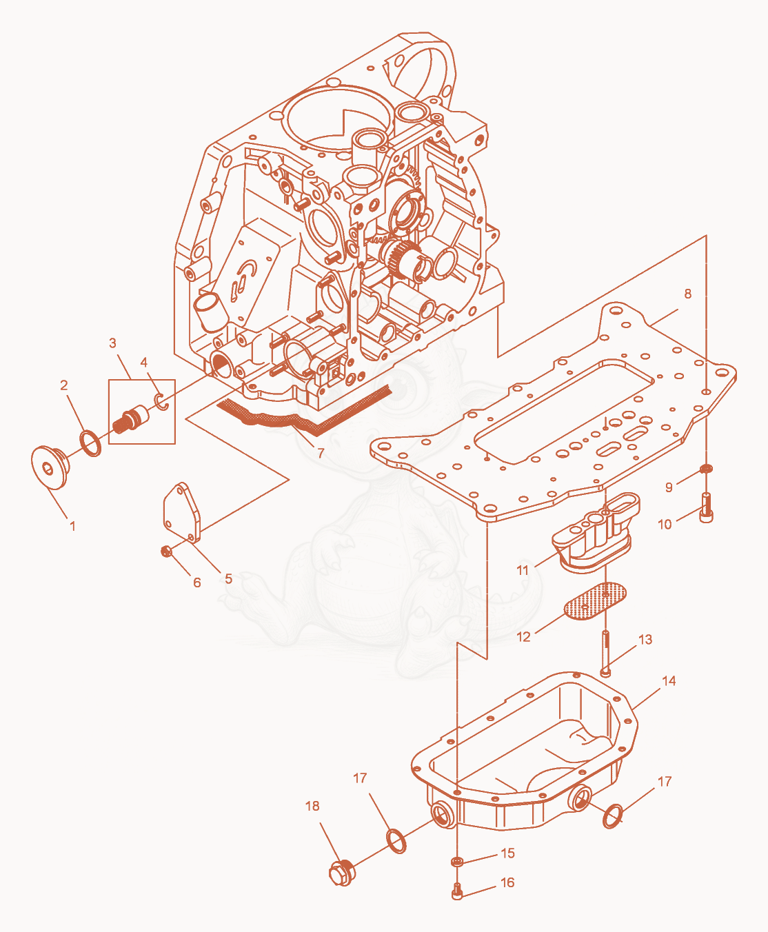 Exploded parts diagram of the Ventil-Oil Pan of a Wacker Neuson DPU6055, with numbered balloons