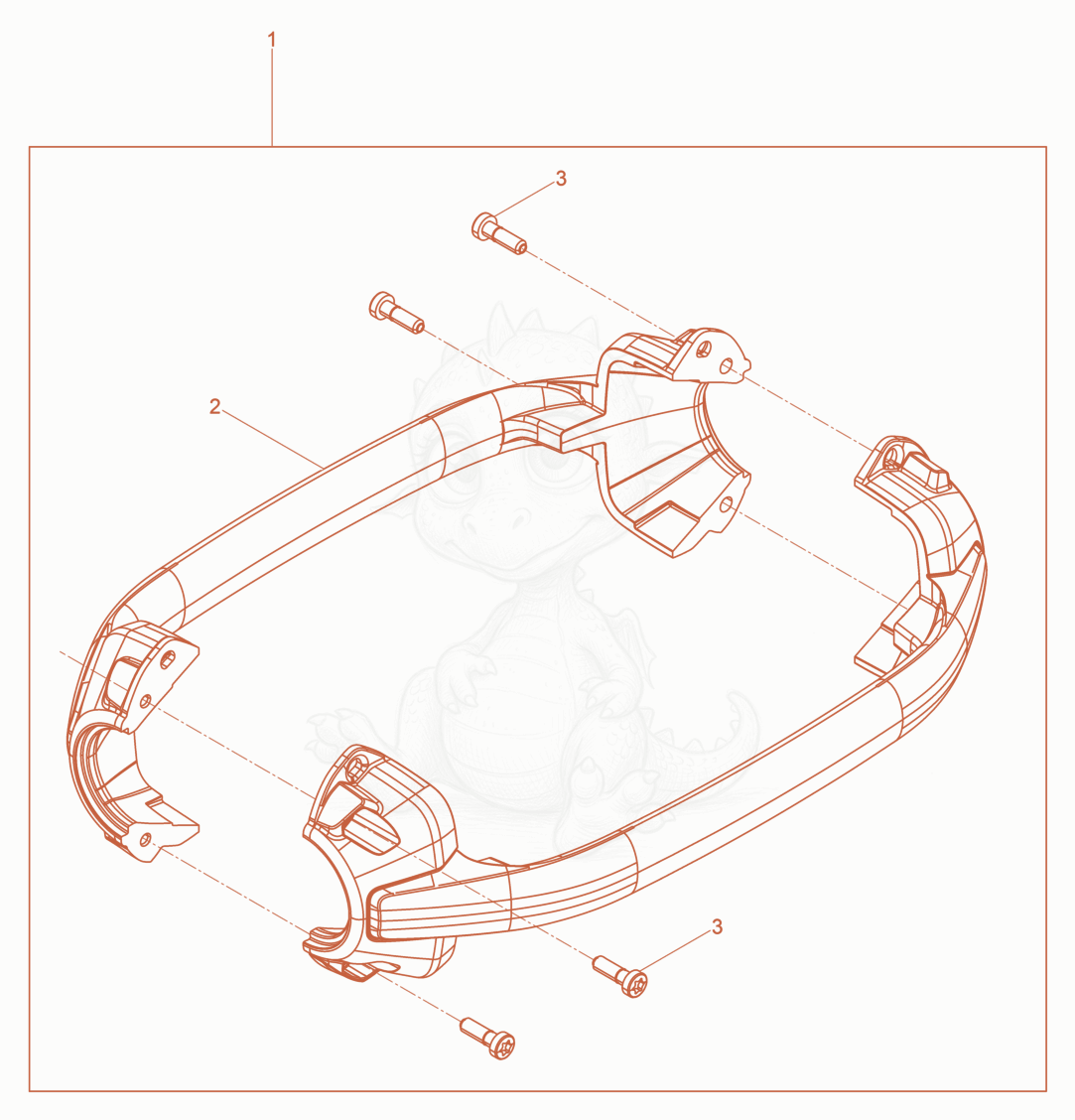 Exploded parts diagram of the Handle of a Wacker Neuson FUFLEX4/120UK, with numbered balloons
