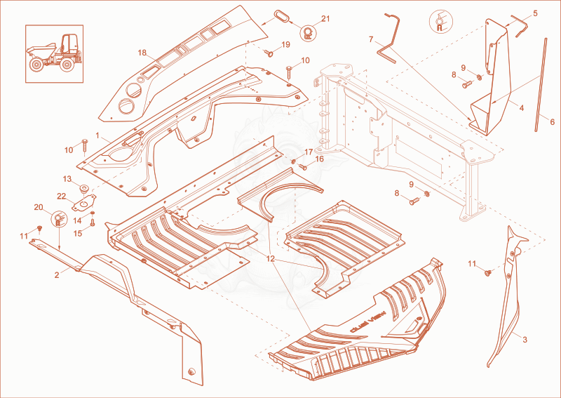 Exploded parts diagram of the COVERING (Option) of a Wacker Neuson DV100, with numbered balloons