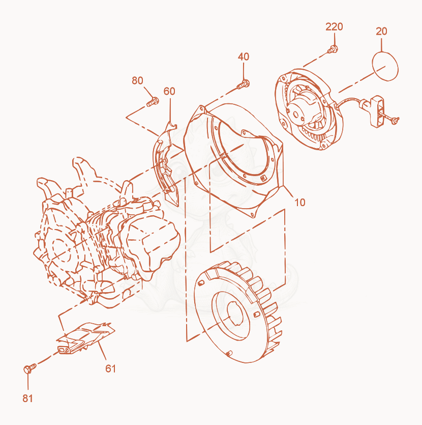 Exploded parts diagram of the Blower Housing of a Wacker Neuson WP1550W, with numbered balloons