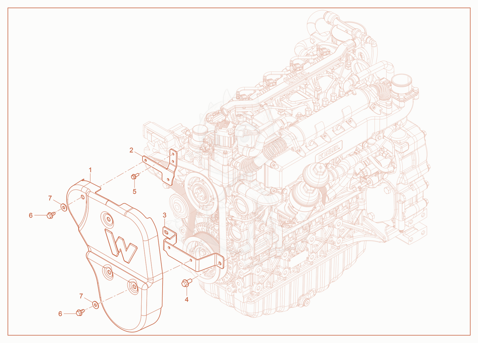 Exploded parts diagram of the No HVAC of a Wacker Neuson ST50, with numbered balloons