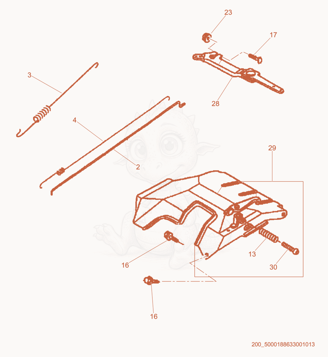Exploded parts diagram of the Throttle Control Kit of a Wacker Neuson GP6600A, with numbered balloons