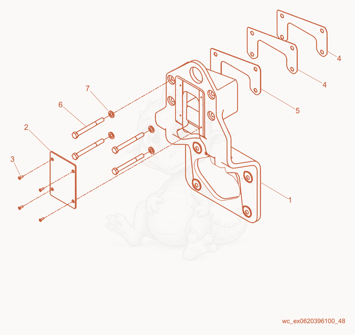 Exploded parts diagram of the Drum Support of a Wacker Neuson RD27-120, with numbered balloons
