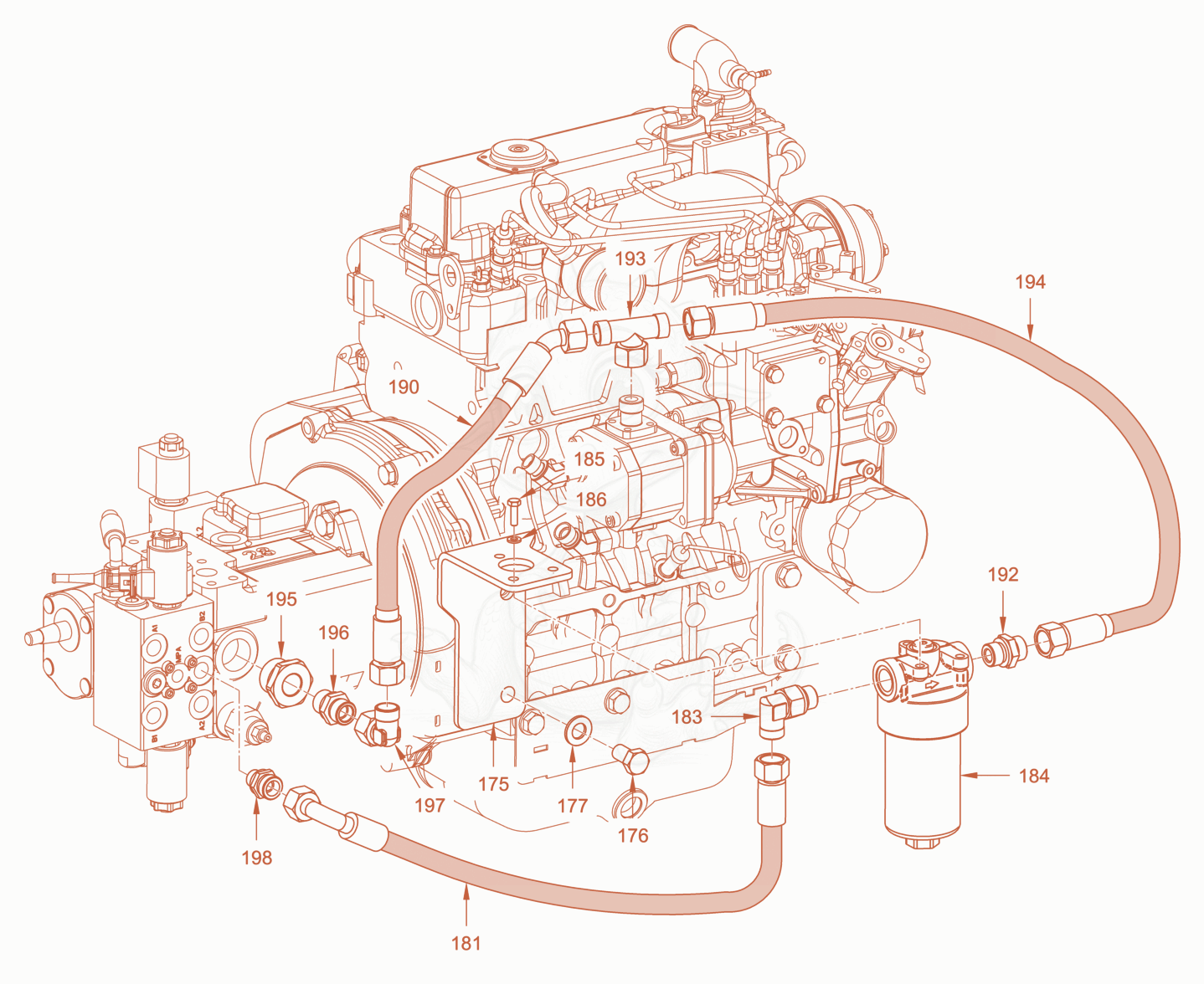 Exploded parts diagram of the advance drive of a Wacker Neuson RD24-100O.3, with numbered balloons