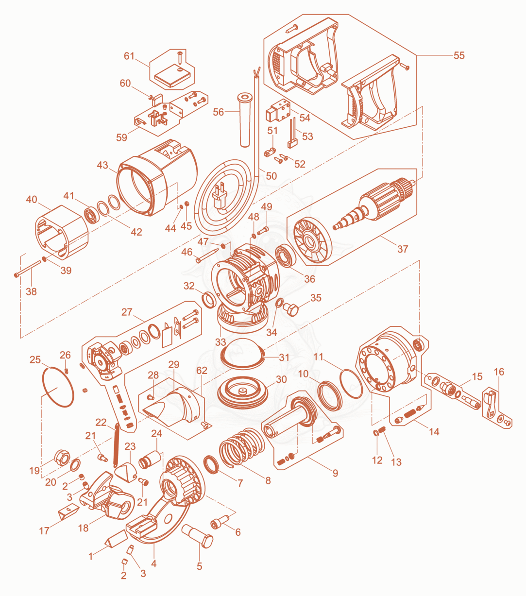 Exploded parts diagram of the Reinforcement Cutting Equipment of a Wacker Neuson RCP-16/12060HZ, with numbered balloons