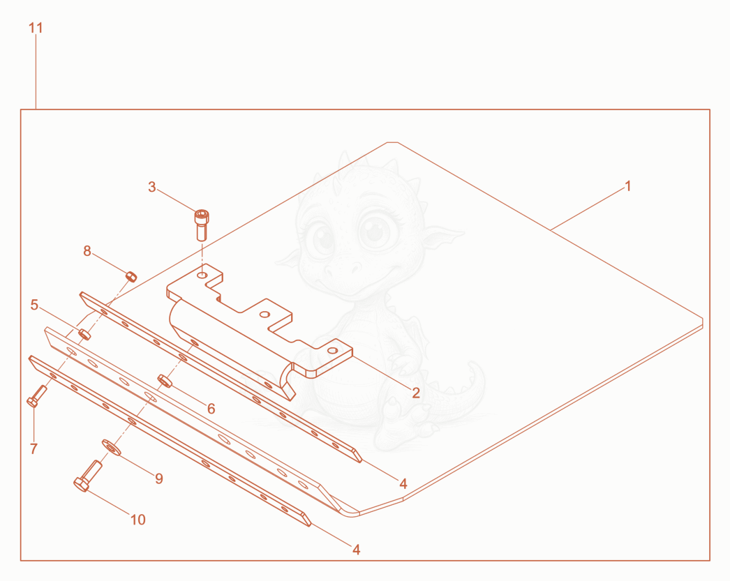 Exploded parts diagram of the Urethane Pad Kit PGV AP2560e of a Wacker Neuson AP2560E, with numbered balloons