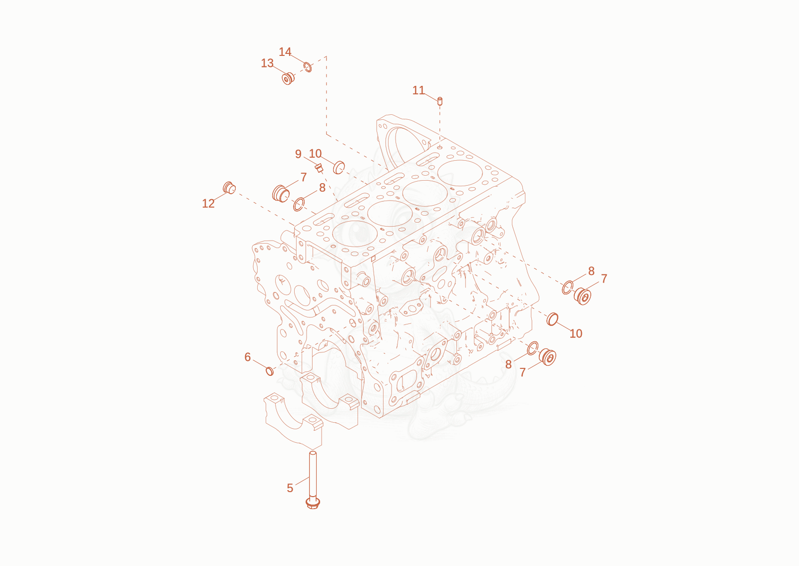 Exploded parts diagram of the Sealing plug of a Wacker Neuson EW100-2, with numbered balloons