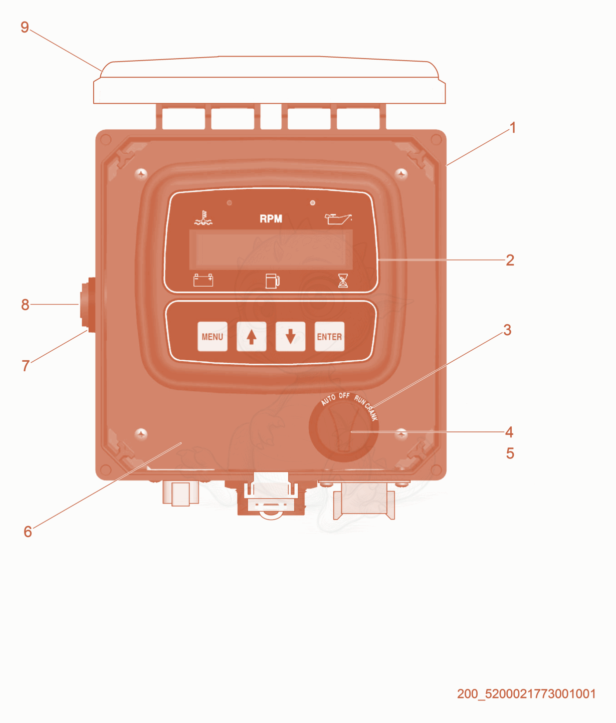 Exploded parts diagram of the Control Panel cpl. of a Wacker Neuson APT6S, with numbered balloons