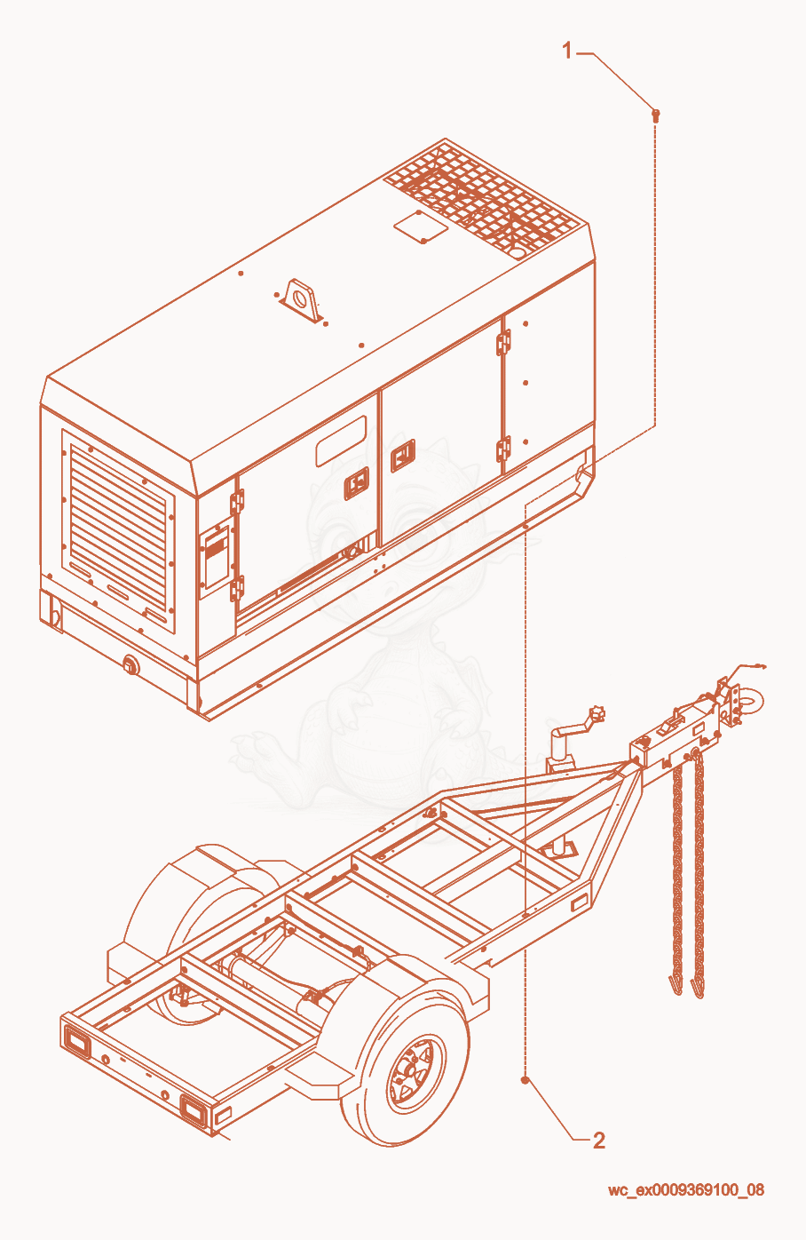 Exploded parts diagram of the Upper Enclosure of a Wacker Neuson G85, with numbered balloons
